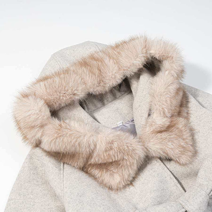 Veste en laine stylée pour femme avec capuche amovible et doublure en teddy Chic & Stil