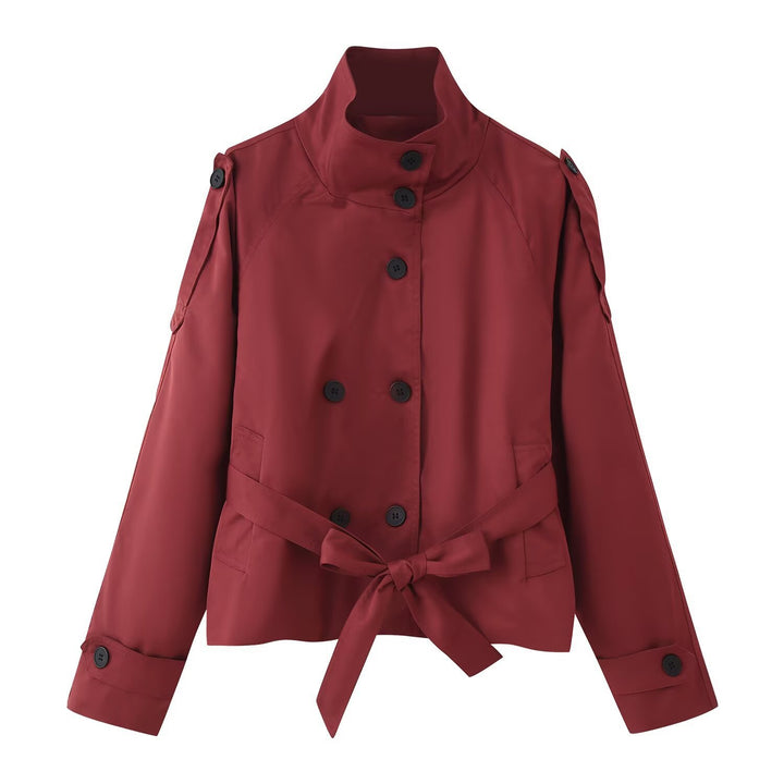 Trendy women's transition jacket with adjustable belt and practical pockets Lune London