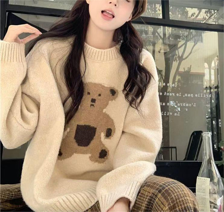 Pull en tricot pour femmes avec motif d'ours Chic & Stil