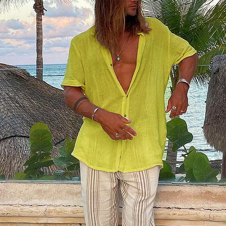 Lightweight summer shirt for men with short sleeves Lune London
