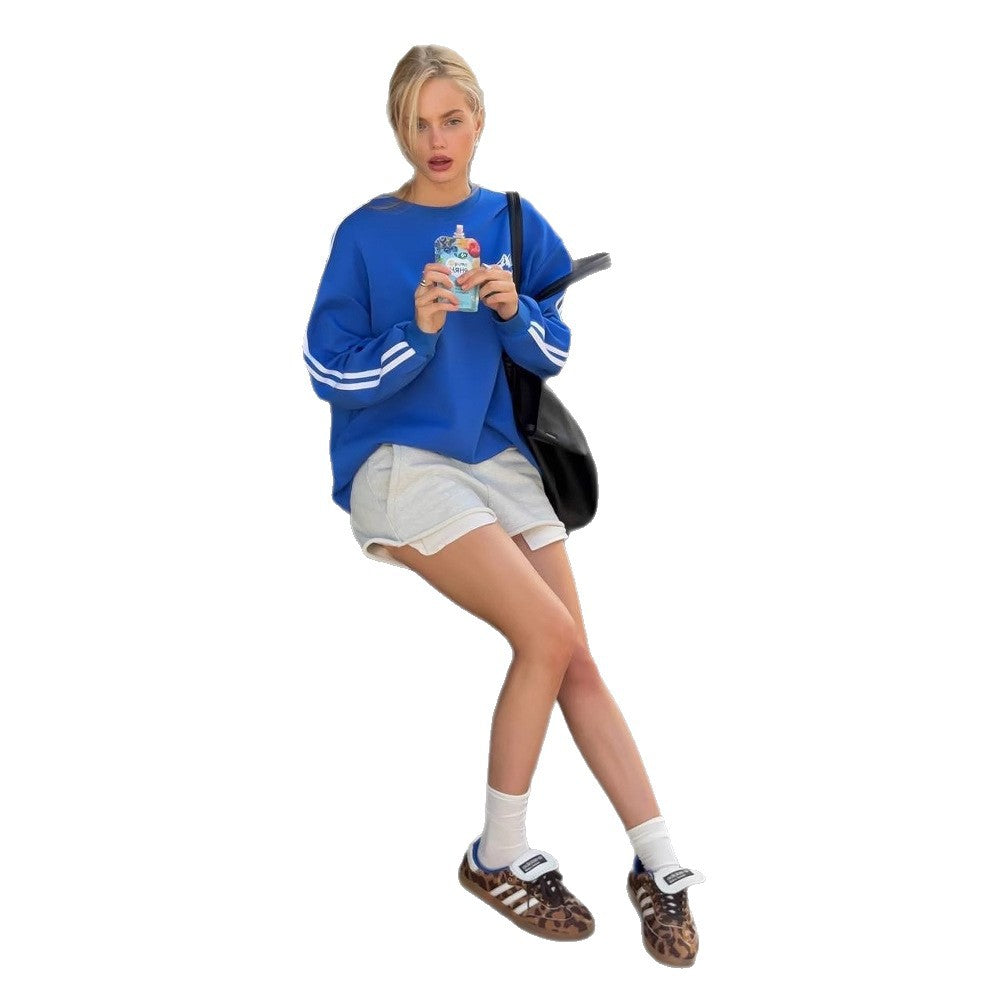 Women's casual sweatshirt with sporty stripes Lune London