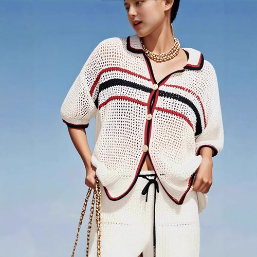 Elegant knitted jacket for women with cut-out details Amarae