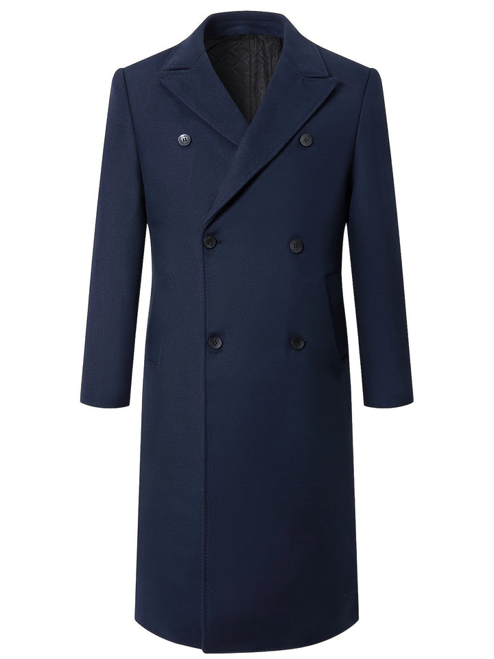 Men's Elegant Double-Breasted Coat with Traditional Collar Amarae