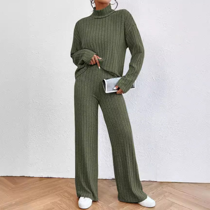 Women’s casual knit jumpsuit with high collar Lune London
