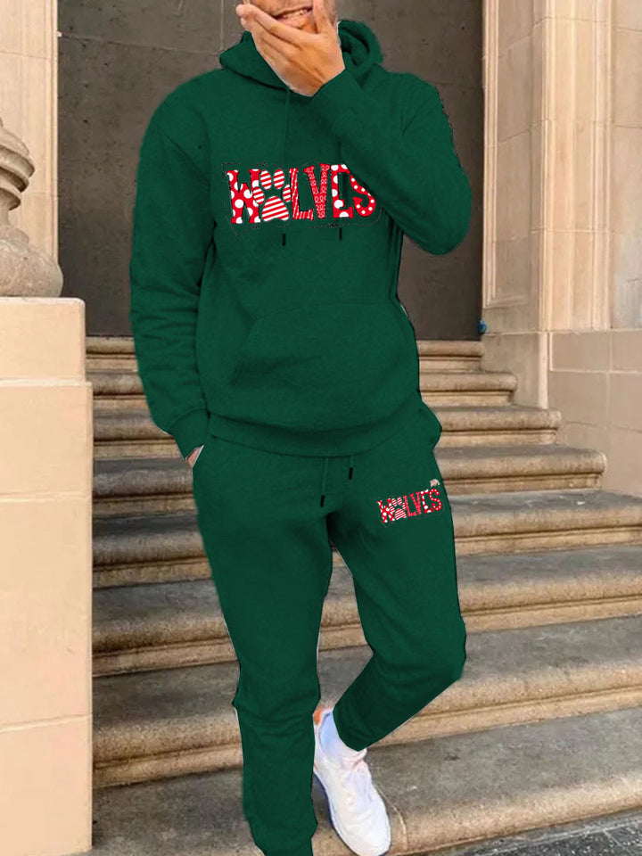 Men's hoodie and jogger pants set with catchy graphic print Lune London