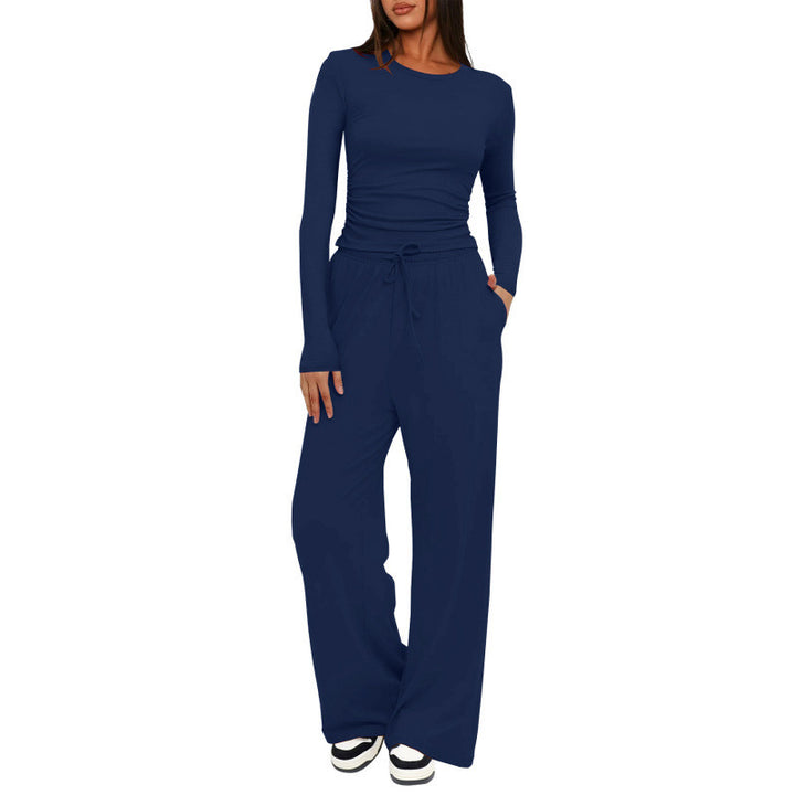 Women's Comfortable Lounge Set with Long-Sleeved Top and Loose-Fitting Pants Lune London