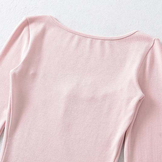 Women's Fitted Long Sleeve Shirt with Lace Bustier Look Amarae