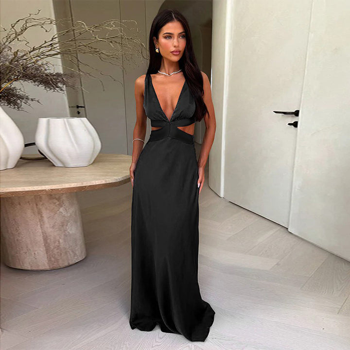 Lune London Satin evening dress with cutouts