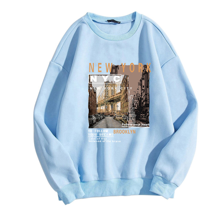 Ladies comfortable sweatshirt with NYC motif Chic & Stil