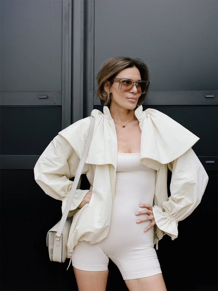 Women's short jacket in cape look with voluminous balloon sleeve silhouette Amarae