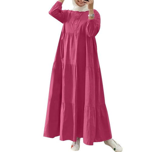 Ladies Elegant Maxi Dress with Chic Ruffle Hem and Style