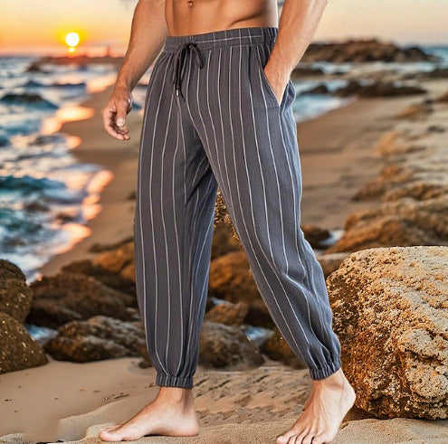 Casual beach pants for men with elastic waistband and side pockets Lune London