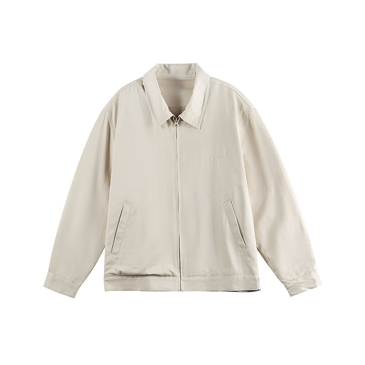 Men's Lightweight Boxy Transitional Jacket with Shirt Collar and Concealed Zipper Amarae