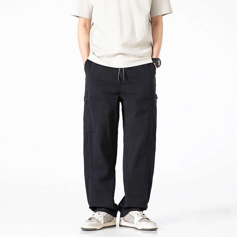 Comfortable cargo pants for men with side pockets and practical back pockets Lune London