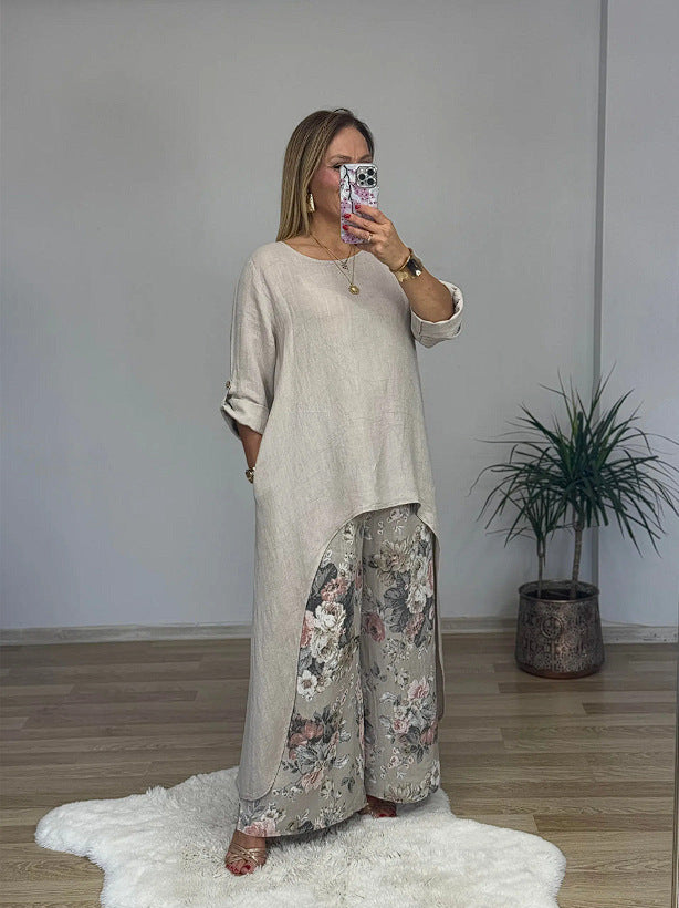 Women’s casual long sleeve shirt with asymmetric hem Chic & Stil