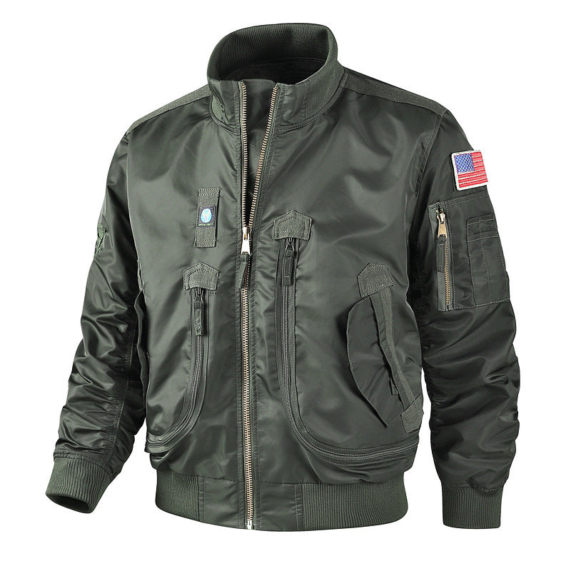 Men's bomber jacket with high collar and multifunctional pockets Lune London