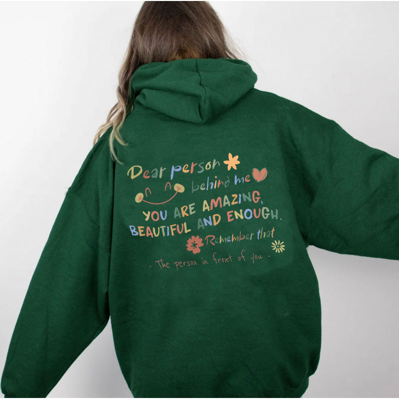 Women's Hooded Sweatshirt with Motivational Print and Comfortable Fit Lune London