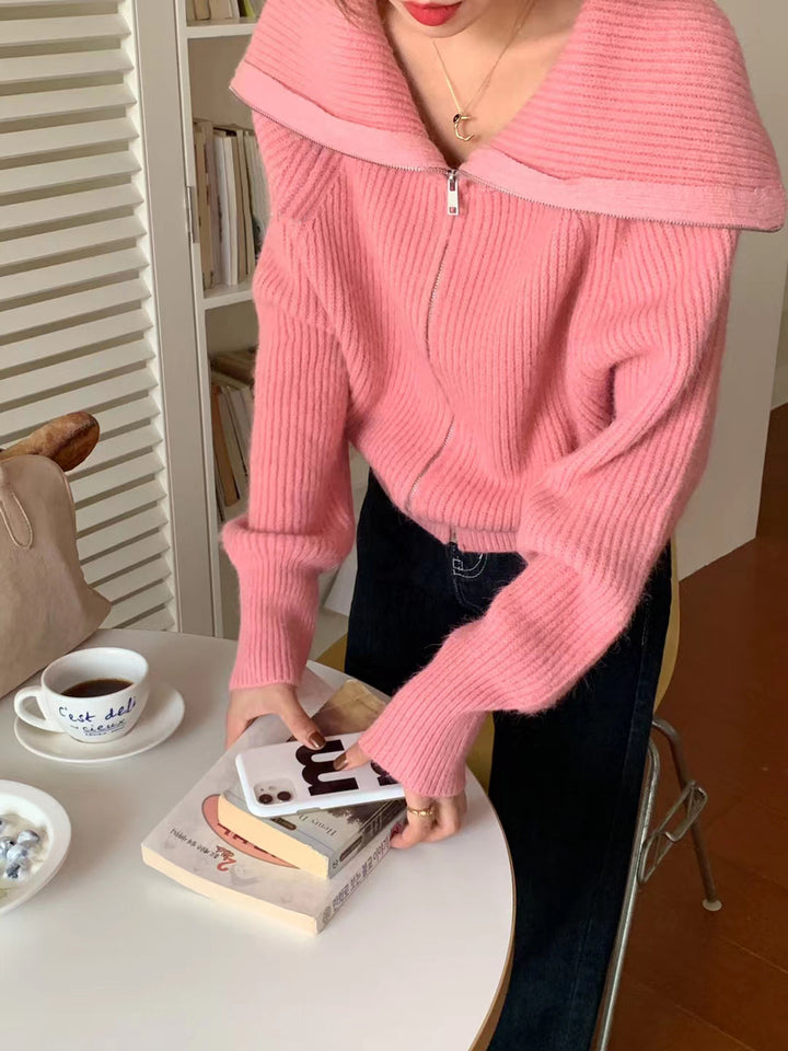 Cardigan femme avec col large et design texturé Chic & Stil