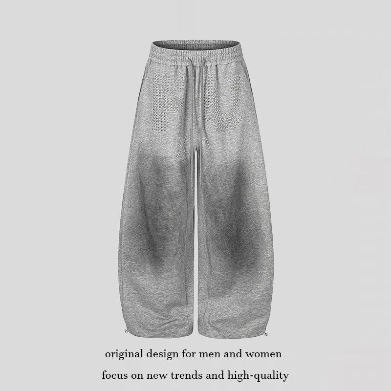 Women's Extra Wide Cropped Palazzo Sweatpants with Comfort Waistband and Drawstring Amarae