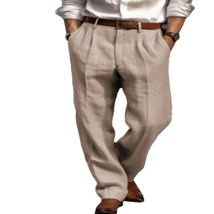Men's Elegant Linen Trousers with Straight Leg Lune London