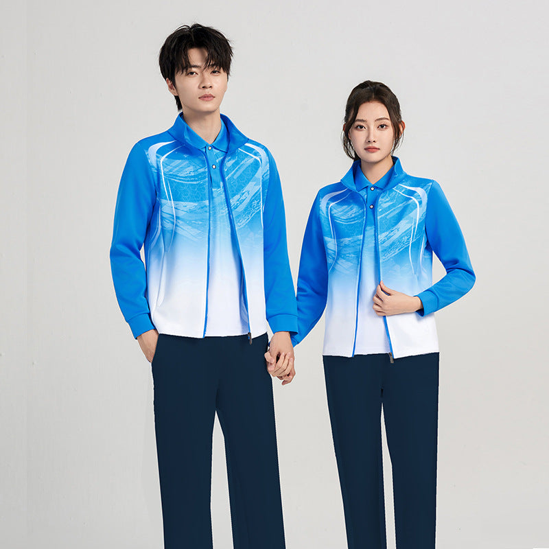 Unisex Performance Training Set with Gradient, Stretch Jacket and Comfort Pants Amarae