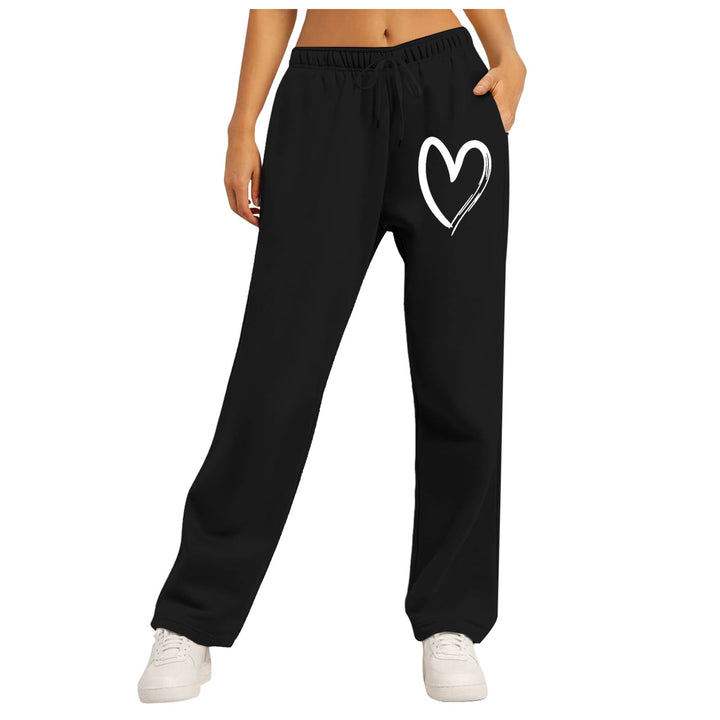 Ladies leisure pants with unique heart design and elastic waistband Lune London