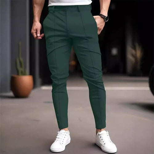 Pantalon chino slim-fit à la mode pour hommes avec taille élastique et poches polyvalentes Amarae