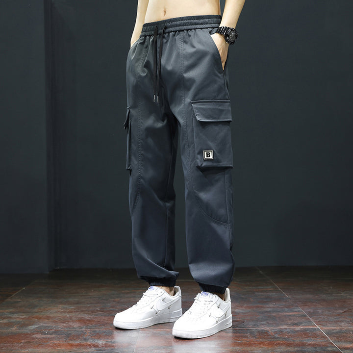 Men's cargo pants with elastic waistband and practical pockets Lune London