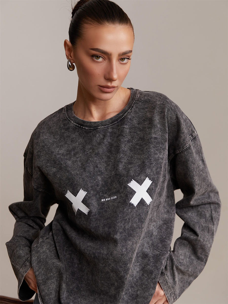 Casual sweatshirt for women with creative graphic print Lune London