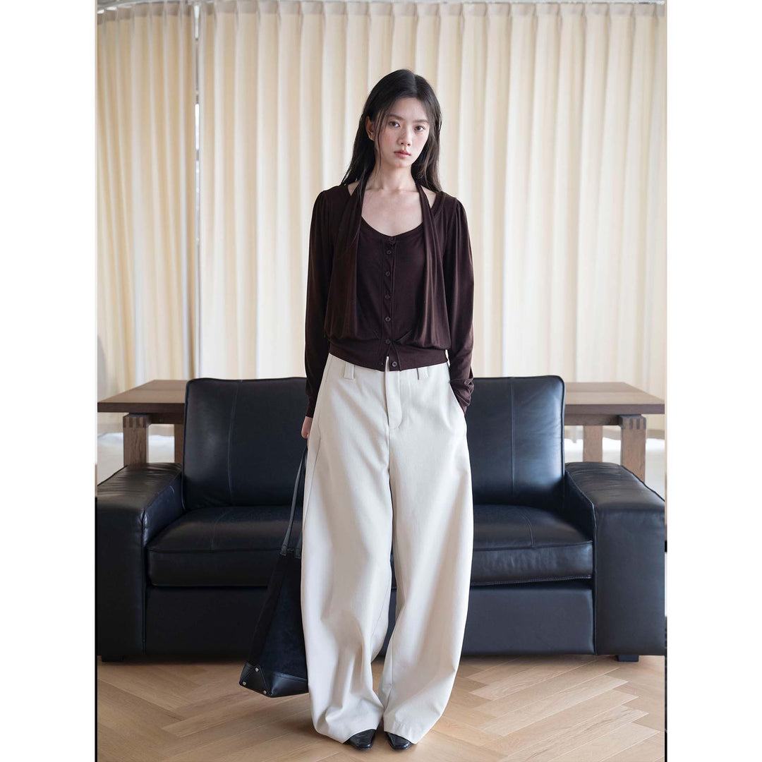Women's Casual Viscose-Mix Button Jacket with Drawstring and Side Pockets Amarae