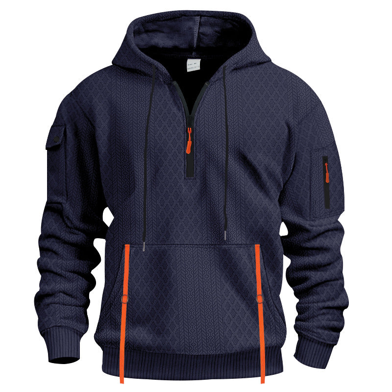 Men's functional hoodie with zipper and practical pockets Lune London