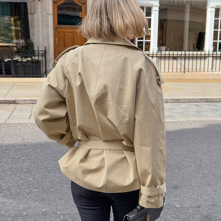 Trendy women's trench coat with elegant cut and practical pockets Lune London