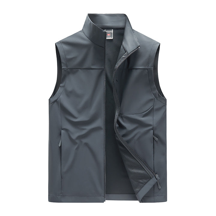 Men's softshell vest with windproof membrane, high collar and concealed zipper Amarae