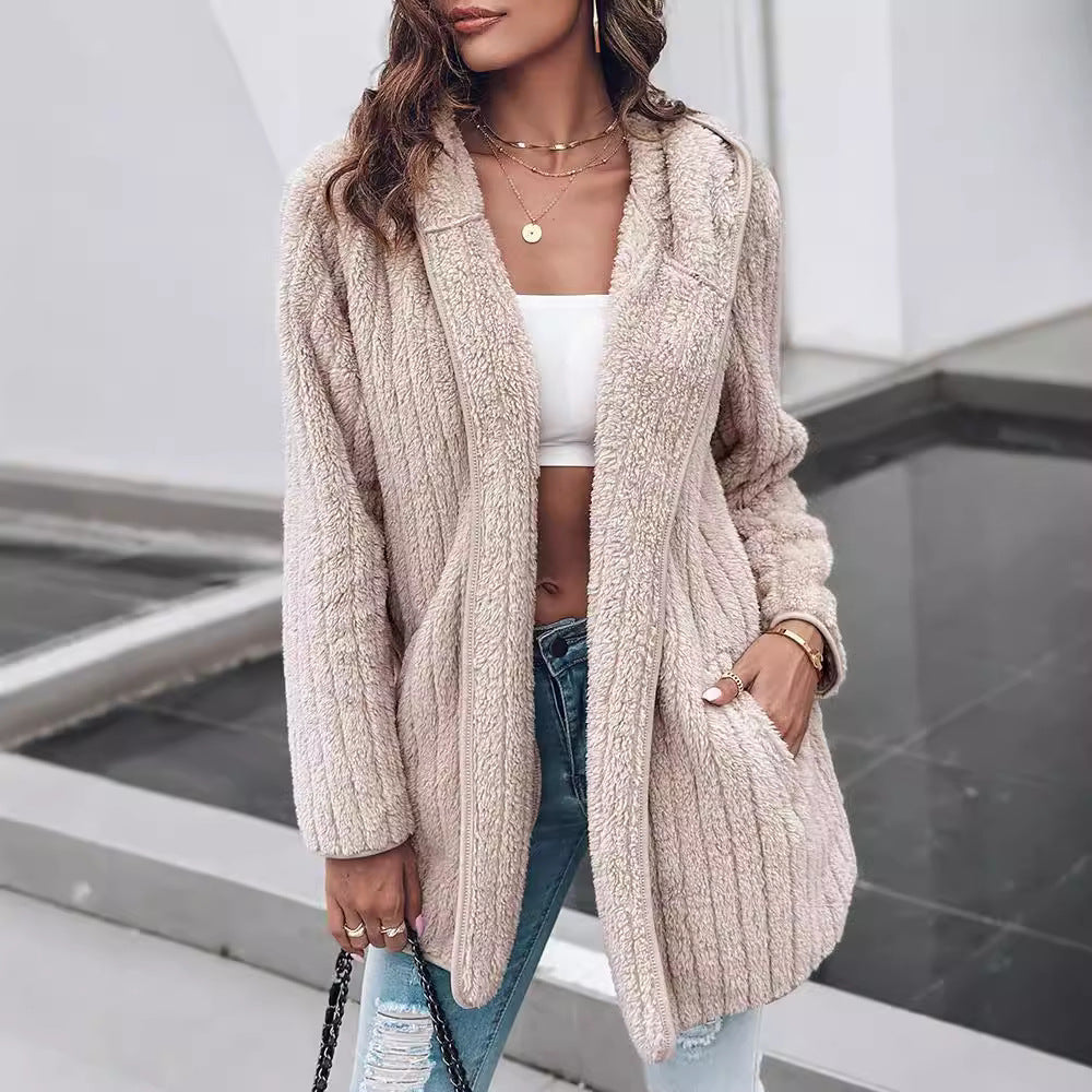Ladies Comfortable Fleece Jacket with Structured Details Amarae