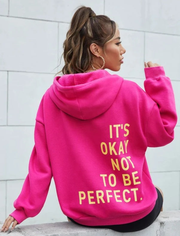 Women’s hoodie with motivational lettering and cozy lining Lune London