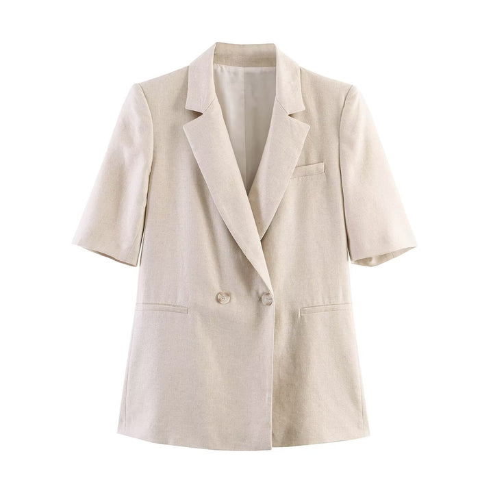 Women's Loose Linen Trousers with Pleats and Wide Palazzo Cut Amarae