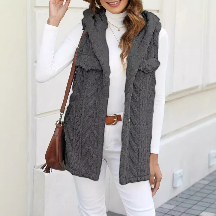 Knitted ladies' cardigan with hood and pockets Lune London
