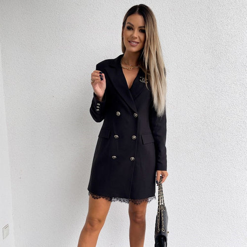 Ladies elegant double knee blazer with lace Amarae