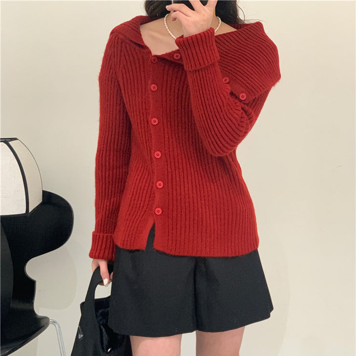 Cardigan féminin en fine maille avec col tendance Chic & Stil