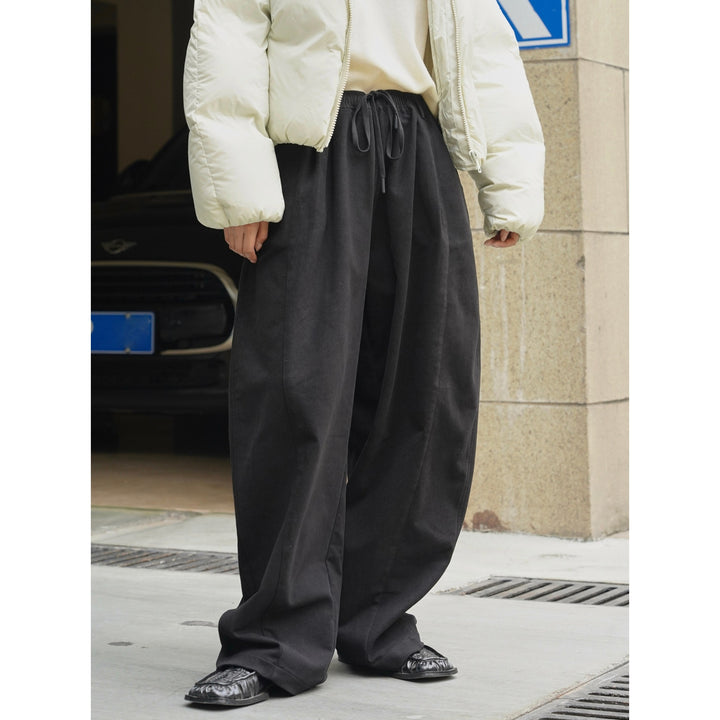 Women Extra Wide High-Waist Culotte Baggy Trousers with Drawstring and Soft Drape Amarae