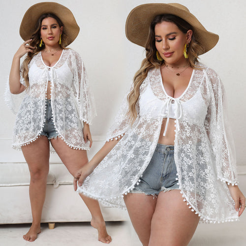 Ladies Floral Lace Beach Kimono Amarae