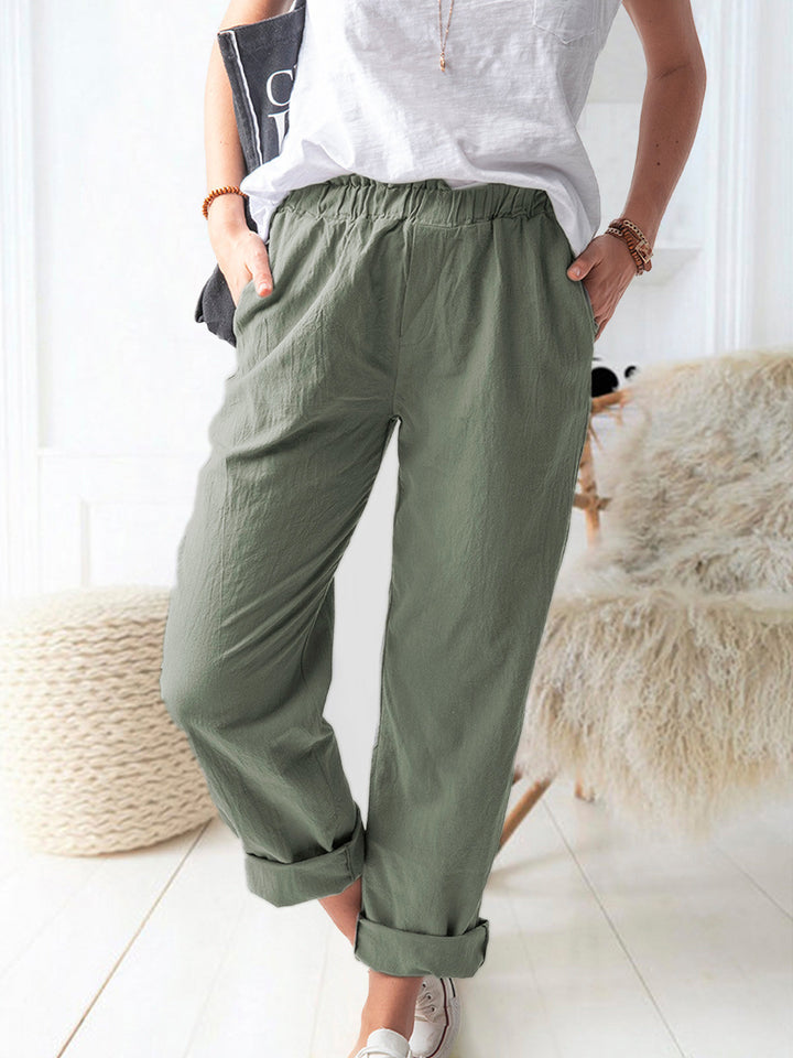 Casual tailored linen pants for women Lune London