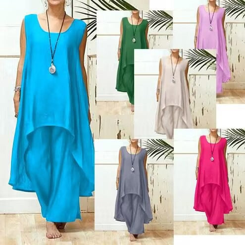 Amarae fluid maxi tunic jumpsuit for women
