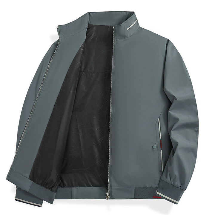 Men's Light Urban Windbreaker with Stand-Up Collar, Two-Way Zip and Zip Pockets Amarae