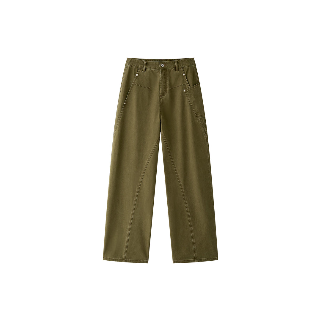 Women's high-waisted worker pants with wide leg and utility pockets Amarae