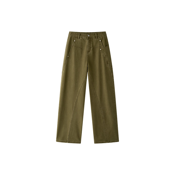 Women's high-waisted worker pants with wide leg and utility pockets Amarae