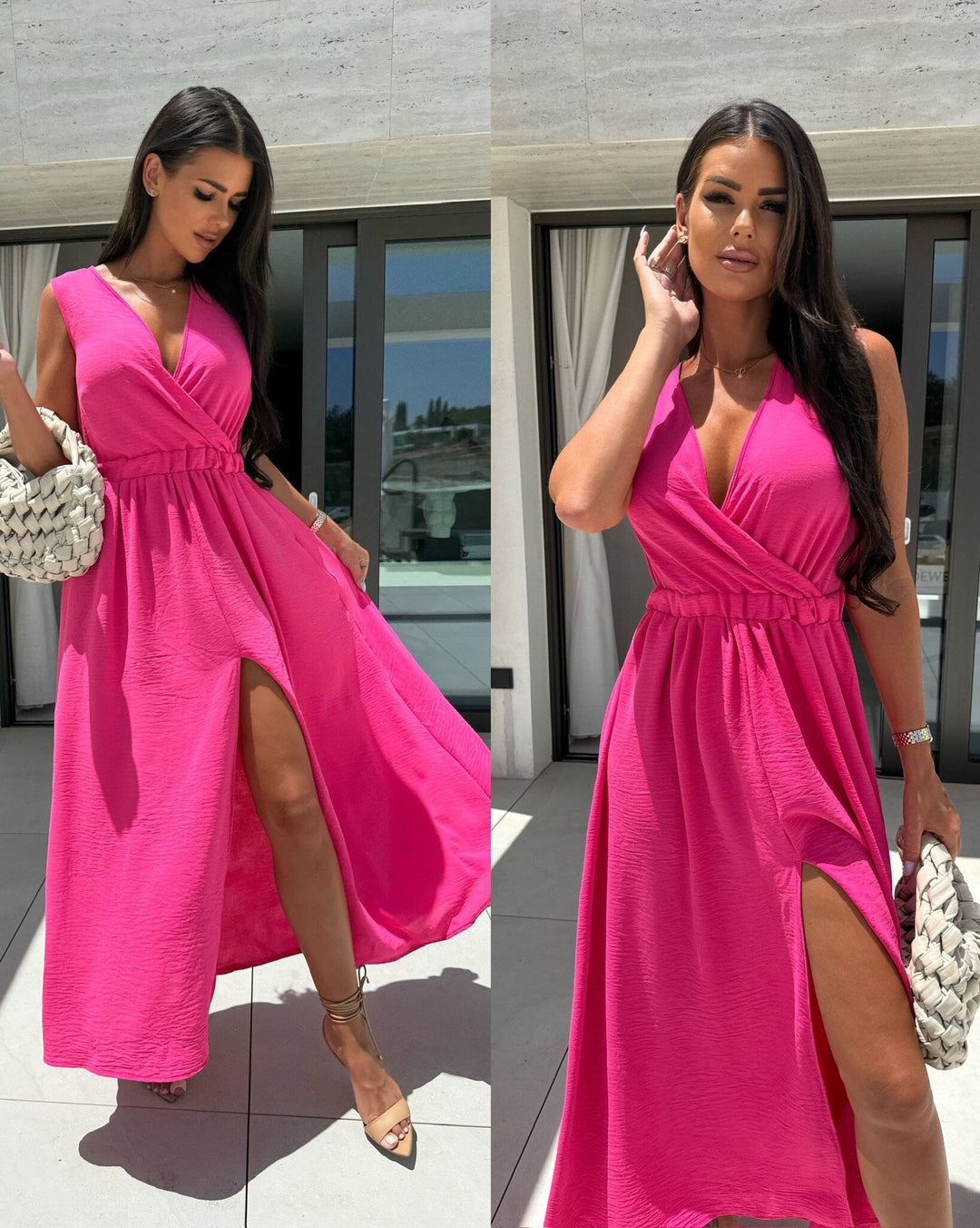 Elegant high-waisted maxi dress Lune London