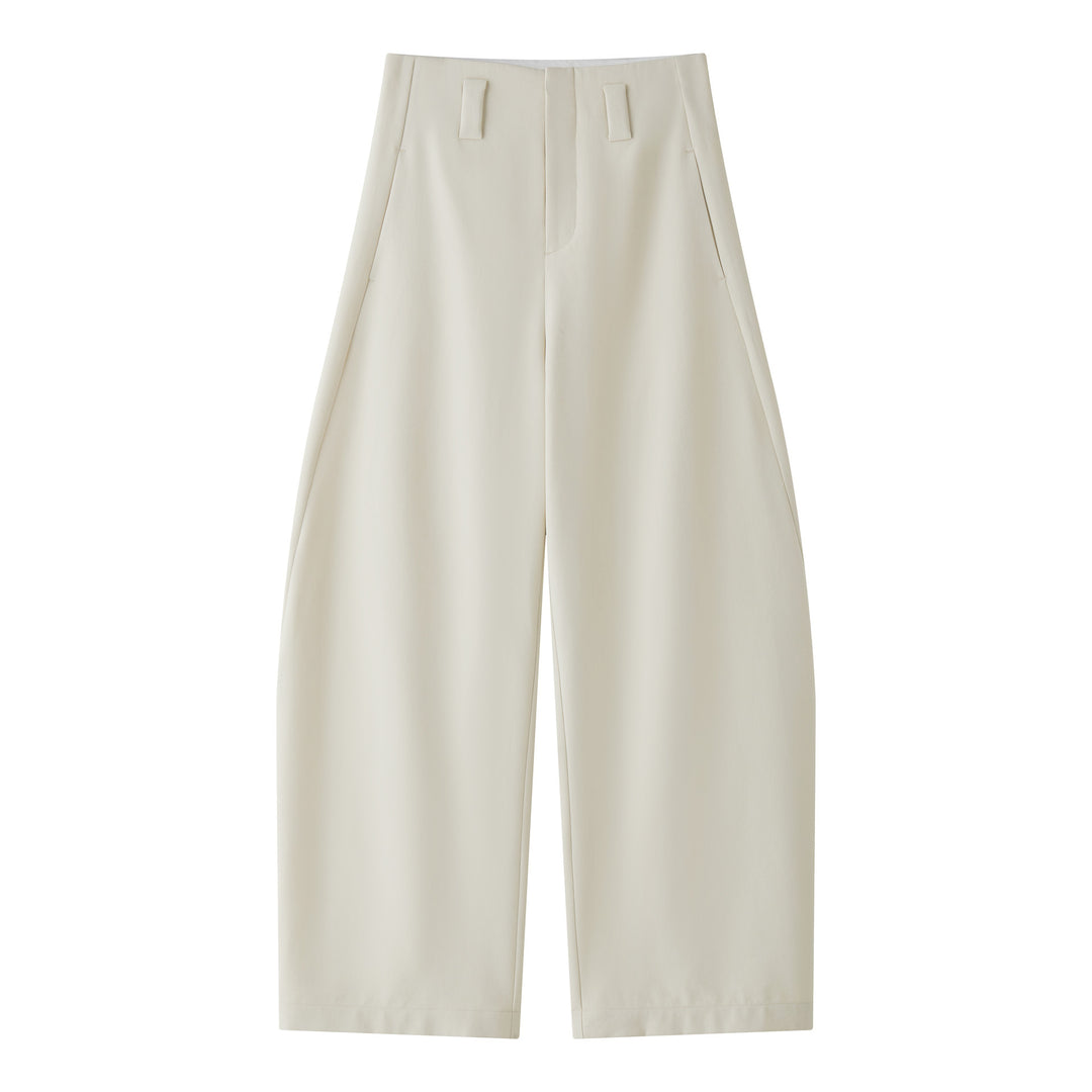 Women's high-waisted wide pleated trousers made of cotton blend Amarae