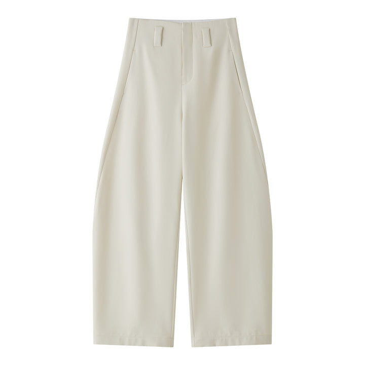 Women's high-waisted wide pleated trousers made of cotton blend Amarae