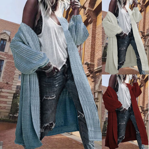 Cardigan en tricot épais pour femme avec des manches volumineuses et de grandes poches Chic & Stil